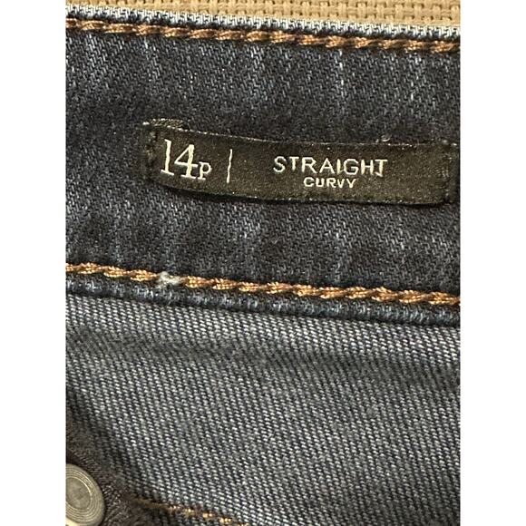 Talbots Flawless 5 Pocket Jean Women's Size 14P Curvy Straight Dark Wash Preppy - Picture 9 of 16